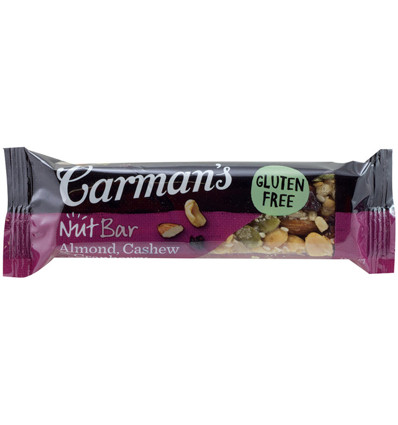 Carmens Almond Cashew & Cranberry Nut Bar 45g x 12