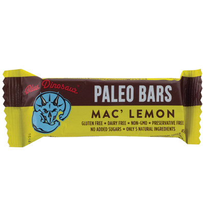 Bleu dinosaures Paleo Bar Mac citron 45 g x 12