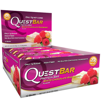 Quest Bar Biała czekolada Raspberry 60g x 12
