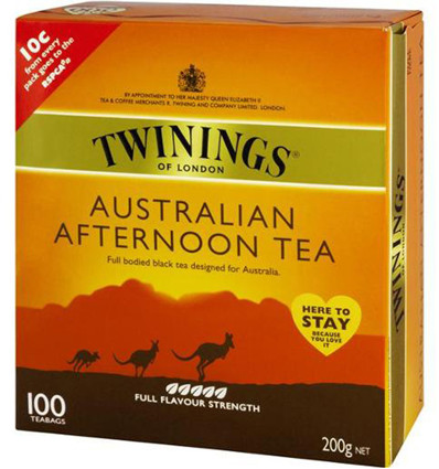 Twiningsオーストラリアのフルストレングスアフタヌーンティーバッグ100年代