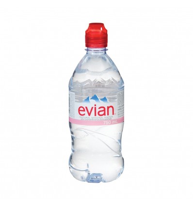 Les Eaux Minérales d'Evian 750 ml Bouchon Sport x 12