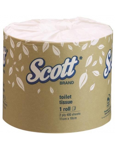 Scott White 2ply papel higiénico 400 hojas x 48