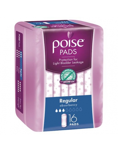 Poise Regular Adult Care Pads 16-pack