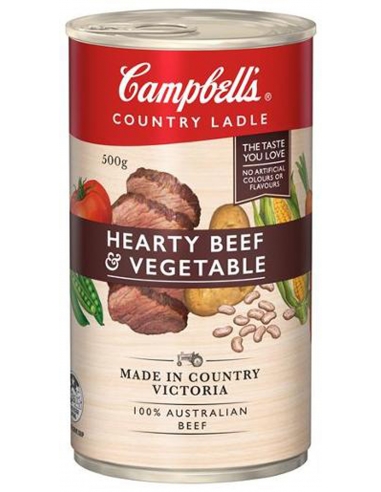 Campbells Country Louche Soup Soupe De Bœuf Et De Légumes Style Traditionnel 500g