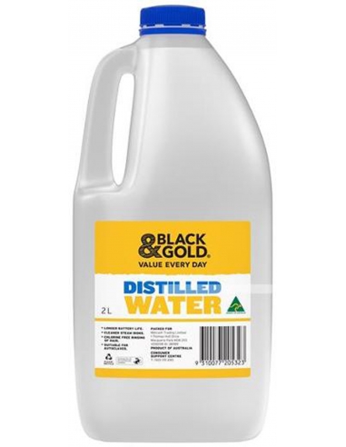 Agua destilada negra y dorada 2l