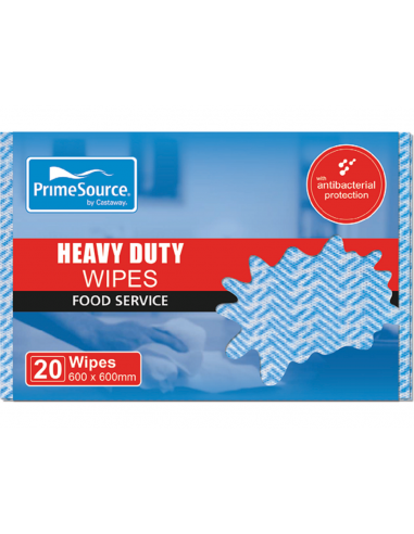 Lingettes Cast Away Heavy Duty Bleu 60cm X 60cm Paquet de 20 x 5