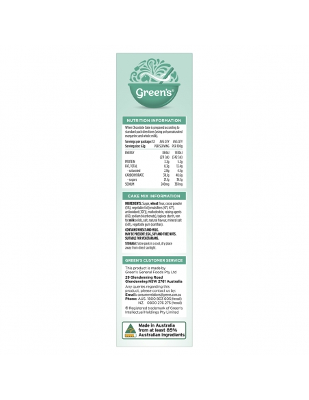Greens Chocolate Cake 440g x 1