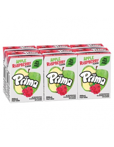 Primavera Apple - Bebida de frutas con frambuesa, paquete de 6 200 ml x 4