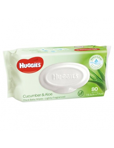 Salviette per neonati Huggies in aloe vera e cetriolo, confezione da 80 pezzi