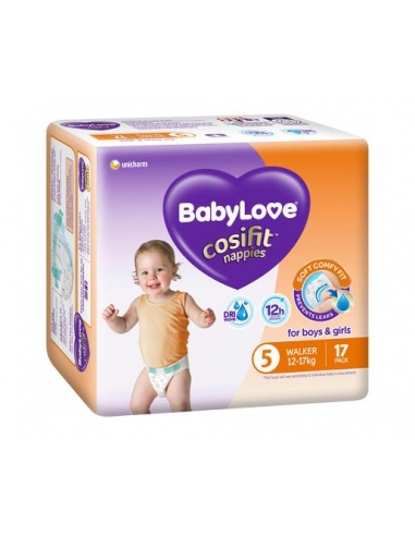 Babylove Cosifit Walker Convenience Pañales 17 Pack x 4