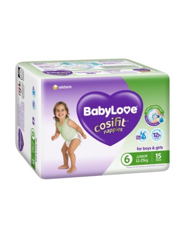Babylove Cosifit Junior Convenience Nappies 15 Pack x 4