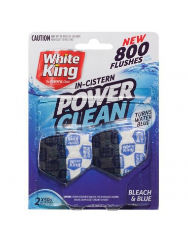 White King In Cistern Block Bleach & Blue 2 Pack 50gm x 6