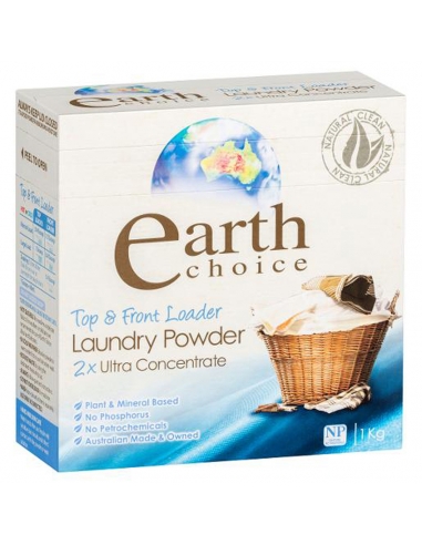 Earths Choice超濃縮ランドリーパウダートップおよびフロントローダー1 kg