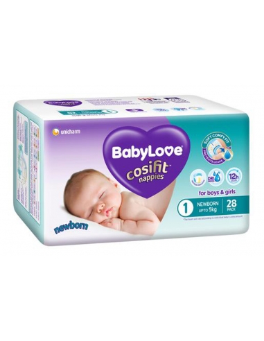 Babylove Cosifit Newborn Convenience Windeln 28er Pack x 4