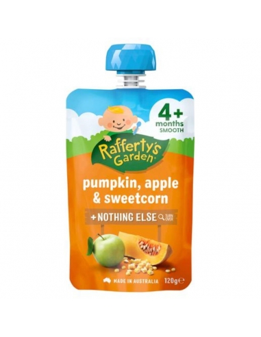 Raffertys 4 Months+ Pumpkin Apple And Sweetcorn Baby Food 120gm x 6