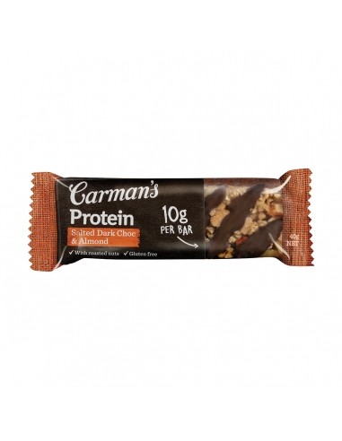 Proteine di cioccolato fondente salate Carmans 40g x 12