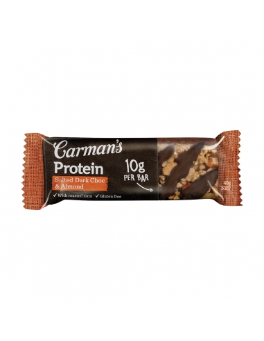 Protéines de chocolat noir salé Carmans 40g x 12