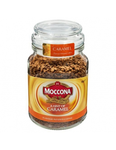 Café liofilizado infundido con sabor a caramelo de moccona 95 g x 6