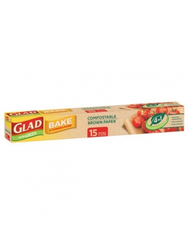 Glad Compostabile Marrone Carta da Forno e da Forno, 15 mx 12