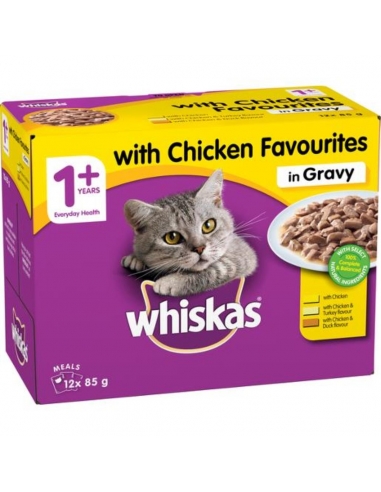 Whiskas Ulubiona Z Kurczakiem Mvms Mokra Karma dla Kotów 12 Opak. 85gm