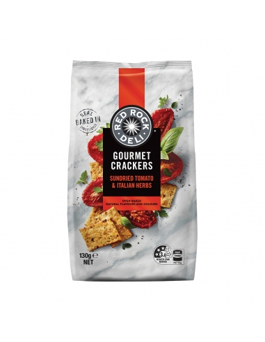 Rote Rock-Deli-Sonnenbrett-Tomaten und italienische Kräuter-Gourmet-Cracker 130g