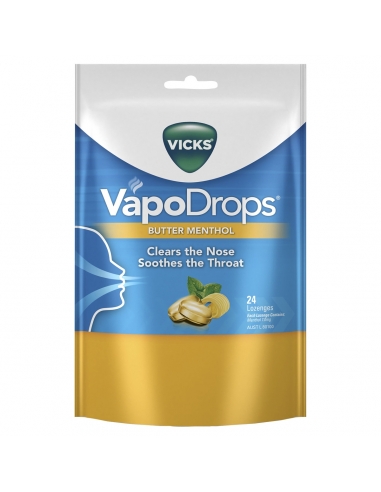 Vicks Vapodrops黄油薄荷醇24包x 4
