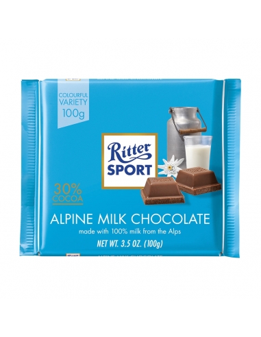 Ritter Sport Alpine Leche Chocolate 100g x 12