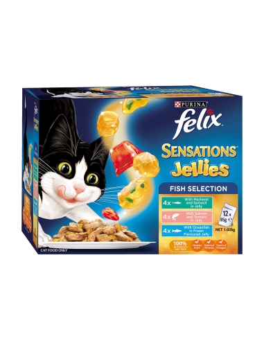 Felix Sensations Jellies Fish Selectie 85g 12 Pack