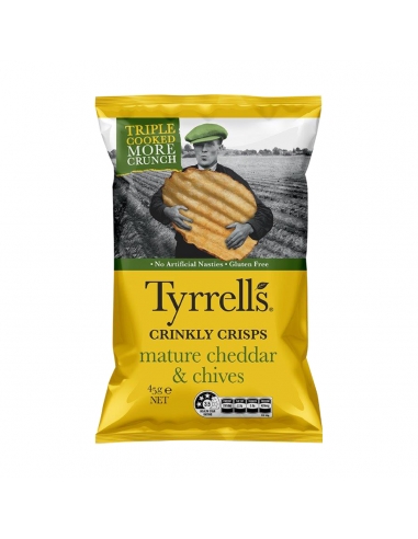 Cheddar e erba cipollina di Tyrrell 45G x 18