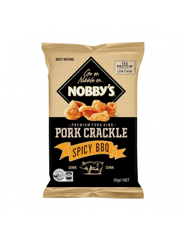 Nobby's Pork Crackle Pikantne BBQ 50gx 12