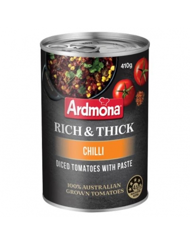 Ardmona Chilli Tomates enlatados ricos y gruesos 410GM x 12