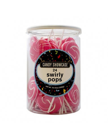 Swirly Lollipop rosso e bianco 12g x 24