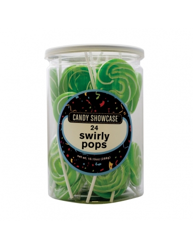 Swirly Lollipop verde e bianco 12g x 24