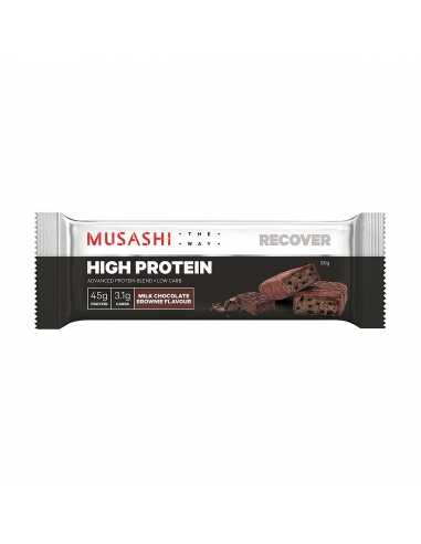 Musashi Brownie de chocolate con alto contenido de proteínas 90 g x 12