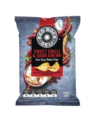 Chip de roca roja dulce chile y crema agria 45g x 18