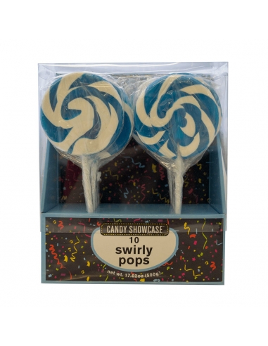 Lolliland Lollipops Swirly Bleu et blanc 50g x 10