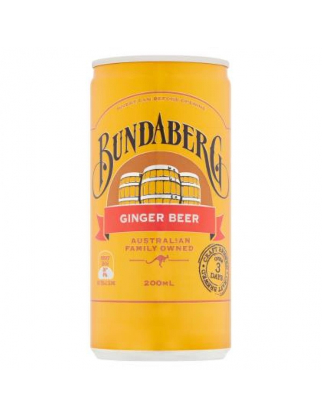 Bundaberg Drink Ginger Beer Cans 24 X 200ml Carton