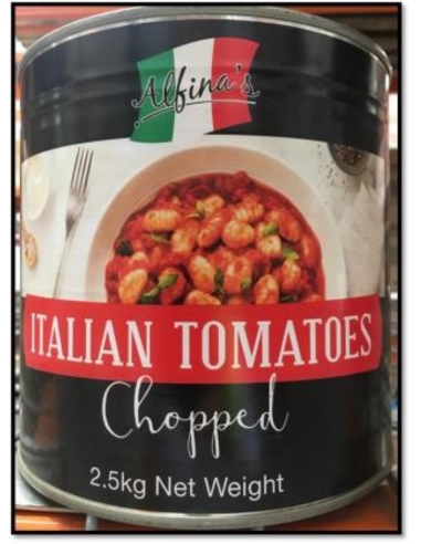 Pomidory Alfinas posiekane włoski 25 kg puszki
