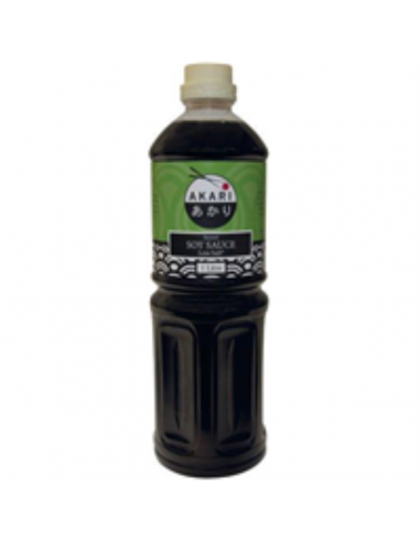 Akari -saus soja premium Japans minder zout 1 lt fles