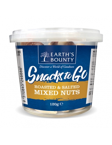 Earth's Bounty Snacks om geroosterde en gezouten mix noten 120 g x 12 te gaan