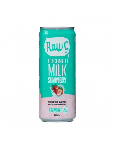 Raw C Coco de leche de fresa 325ml x 12