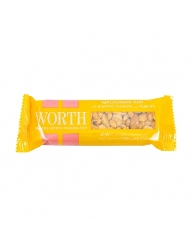 Worth Macadamia Bar, Honey & Pink Lake Salt 40g x 12