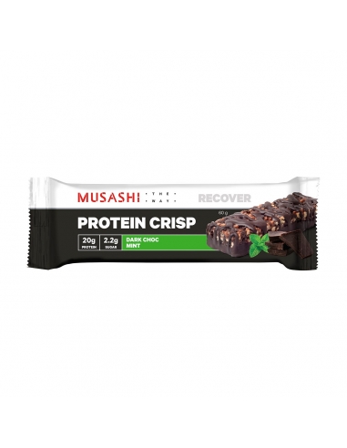 Musashi蛋白质清脆的棒暗巧克力薄荷60g x 12