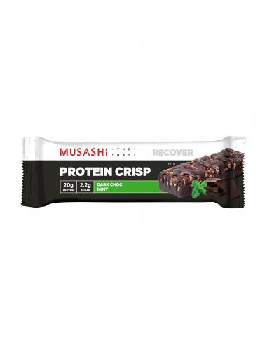 MUSASHI PROTEIN CRISP BASK Dark Choc Mint 60G x 12