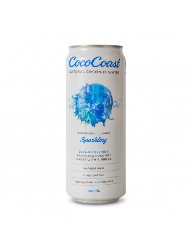 Coco Coast Funkeln natürliches Kokoswasser 500 ml x 24
