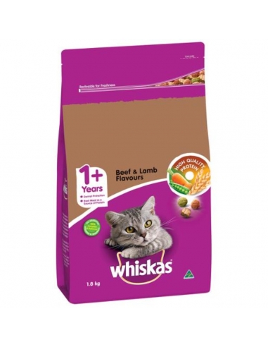 Whiskas rundvlees en lam volwassen kattenvoer 1 8kg