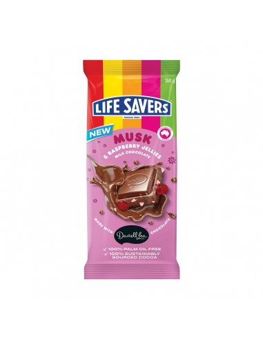 Lifesavers Musk & Raspberry Jellies Milk Choc Block 160g x 17