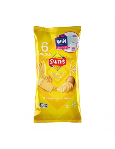 Smiths Käse und Zwiebel Crinkle Cut 6 Pack 114g x 1