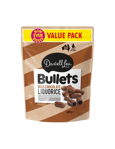 Darrell Lea Bullets Milk Chocolate Liquarice 400g x 10