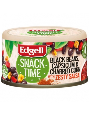 Edgell Black Beans CapsicumとCharled Tormed with Zesty Salsa 70gm x 12